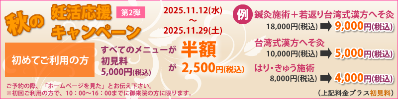 妊活応援キャンペーン | 東京で不妊鍼灸治療なら健美鍼灸院